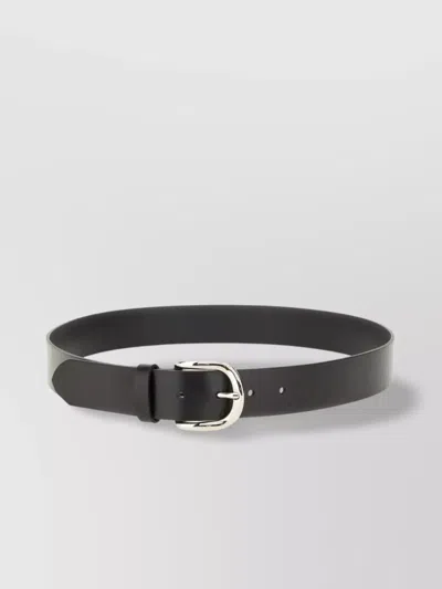 Isabel Marant Adjustable Metal Buckle Smooth Finish Belt In Black