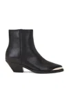 Isabel Marant Adnae Embellished Leather Ankle Boots In Black