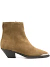Shop Isabel Marant Adnae Suede Ankle Boots In Neutrals