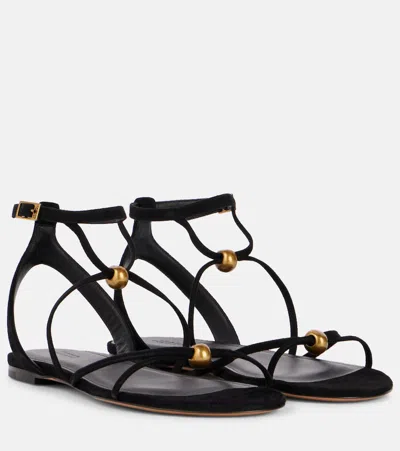 ISABEL MARANT AEZA EMBELLISHED SUEDE SANDALS