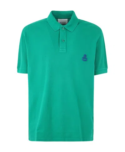 Isabel Marant Afko Cotton Polo Shirt In Green