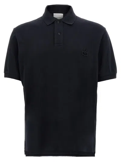 Isabel Marant Afko Logo Embroidered Polo Shirt In Black