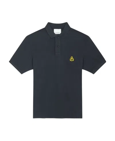 Isabel Marant Afko Logo Embroidered Polo Shirt In Black