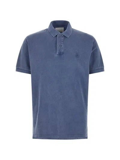 Isabel Marant Afko Short Sleeve Mens Polo Shirt In Blue