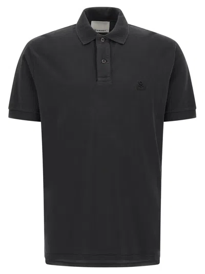 Isabel Marant Black Embroidered Logo Polo