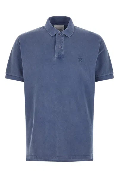 Isabel Marant Afko Logo-embroidered Polo Shirt In Blue