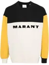 Isabel Marant Color-block Long-sleeve T-shirt With Bold Lettering In Blue