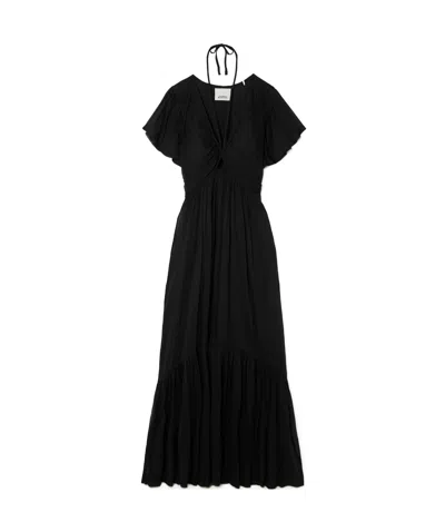 Isabel Marant Agathe Crepe Maxi Dress In Black