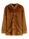 Isabel Marant Aglae Long Sleeve Faux Fur Coat In Brown