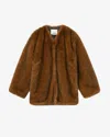 Isabel Marant Aglae Collarless Coat In Brown