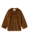 Isabel Marant Aglae Collarless Coat In Brown