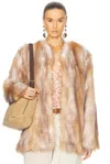 Isabel Marant Aglae Faux Fur Collarless Coat In Natural