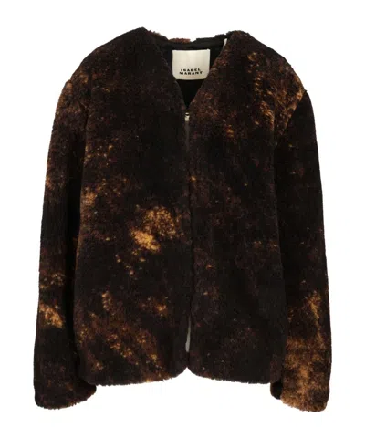 ISABEL MARANT AGNELA-GD PATINA FURRY COAT