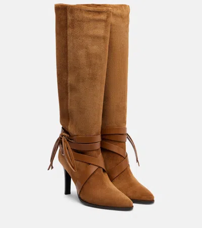 Isabel Marant Alanui 90 Suede Knee-high Boots In Brown