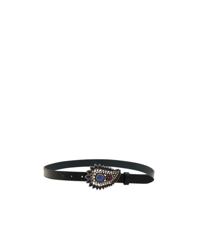 Isabel Marant Alayne Gem-buckle Belt In Black