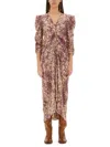 Isabel Marant Midikleid Albini Aus Einem Seidengemisch In Multicolor
