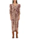 Isabel Marant Midikleid Albini Aus Einem Seidengemisch In Multicolour