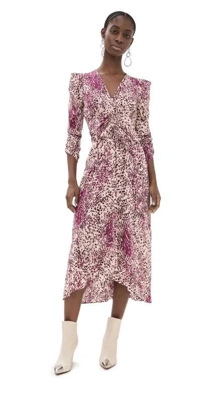 ISABEL MARANT ALBINI DRESS PURPLE/ECRU
