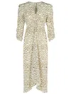 Isabel Marant 'albini' Floral Silk Dress In Neutral