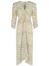 Isabel Marant 'albini' Floral Silk Dress In Neutral