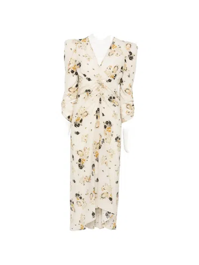 Isabel Marant Albini Floral-print Ruched Midi Dress In Multi