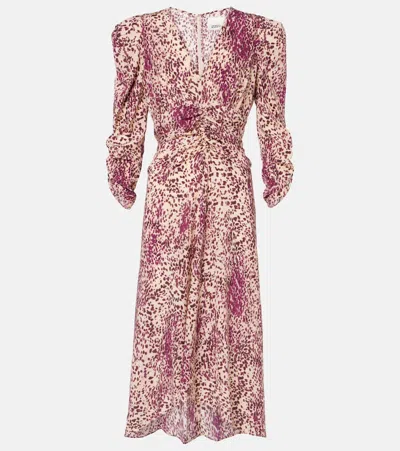 Isabel Marant Midikleid Albini Aus Einem Seidengemisch In Multicolor