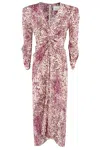 Isabel Marant "albini" Dress In Purple Ecru Puec