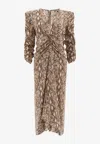 Isabel Marant Albini Python Print Silk Midi Dress