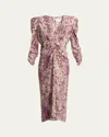 Isabel Marant Midikleid Albini Aus Einem Seidengemisch In Purpleecru