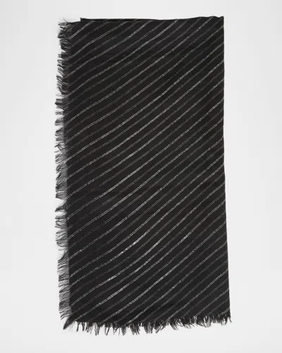 Isabel Marant Alecia Wool And Cashmere Fringed Scarf In Black