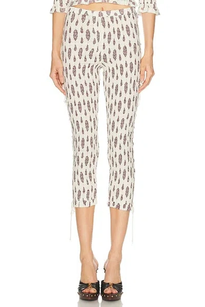 Isabel Marant Alene Smocked Floral-print Cotton Capri Pants In Multi
