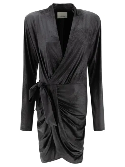Isabel Marant Aleora Draped Mini Dress In Black