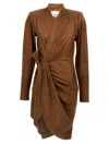Isabel Marant Aleora Draped Faux Suede Wrap Dress