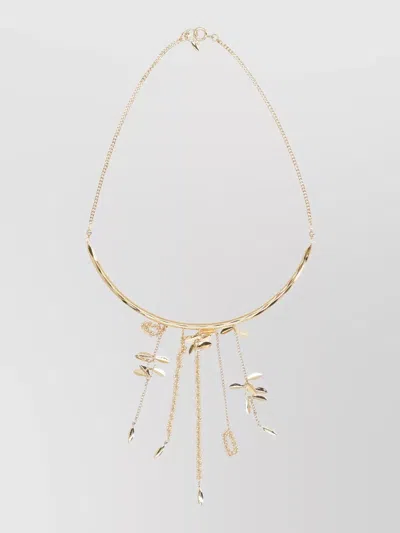 Isabel Marant Alex Collar Necklace Chains Tassels Pendant In Red