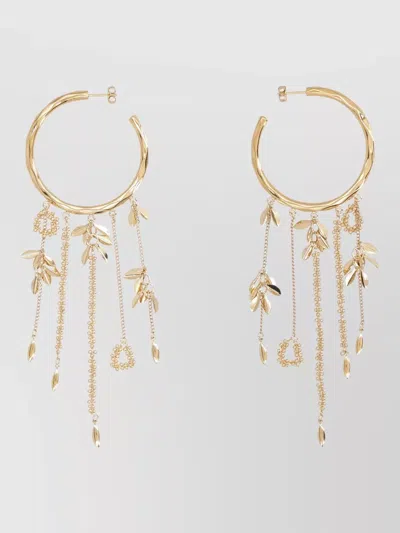 Isabel Marant Alex Hoop Earrings Tassels Chainlets Charms In Gold