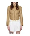 Isabel Marant Tan Alexandra Leather Jacket In Nude