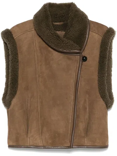 Isabel Marant Alime Gilet In Braun
