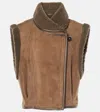 Isabel Marant Alime Shearling Vest In Brown
