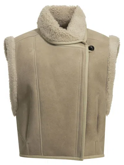 Isabel Marant "alime" Sleeveless Jacket In Brown