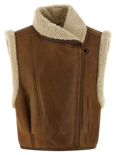Isabel Marant 'alime' Vest In Brown