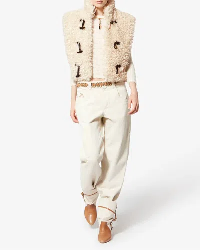 Isabel Marant Alisa Wide Shoulders Vest In Ecru In Neutral