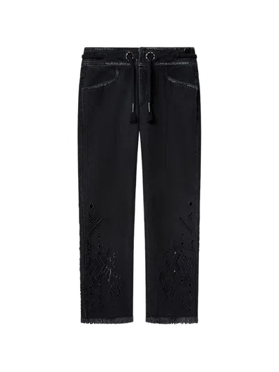 Isabel Marant Alison Fringed-hem Jeans In Black