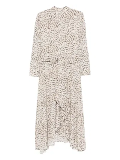 Isabel Marant All-over Printed Silk Dress In Neutral