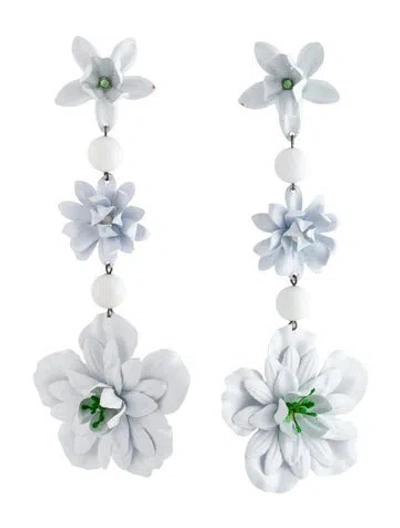 Pre-owned Isabel Marant Aloha Flower Crystal & Bead Drop Earrings In Multi