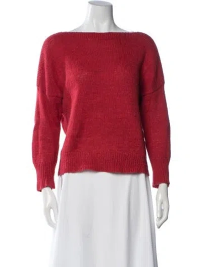 Pre-owned Isabel Marant Alpaca Bateau Neckline Sweater In Red
