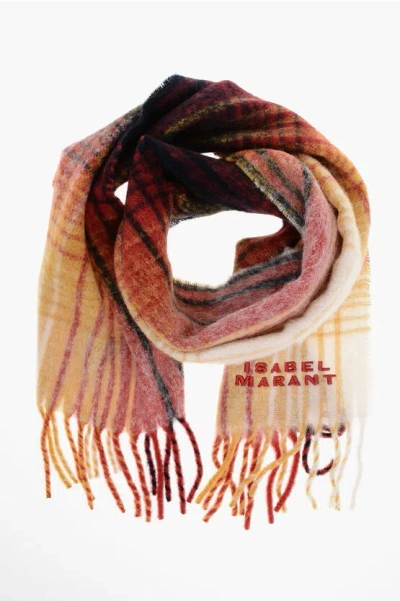 Isabel Marant Alpaca Blend Firny Scarf With Embroidered Logo