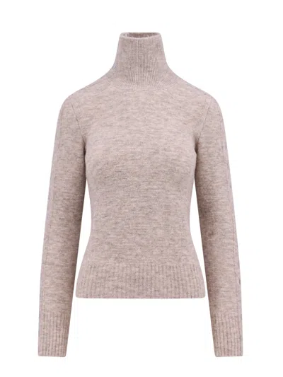 Isabel Marant Alpaca Blend Sweater With Metal Buttons In Beige