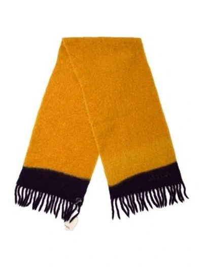 Pre-owned Isabel Marant Alpaca Colorblock Pattern Scarf W/ Tags In Yellow