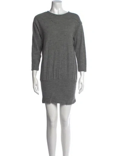 Pre-owned Isabel Marant Alpaca Mini Dress In Gray