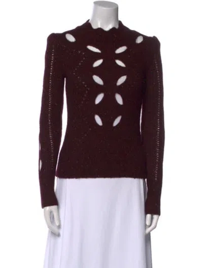 Pre-owned Isabel Marant Alpaca Mock Neck Sweater In Burgundy